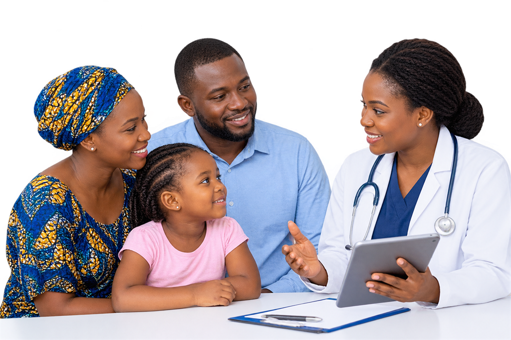 Family consulting with a doctor in Family Medicine